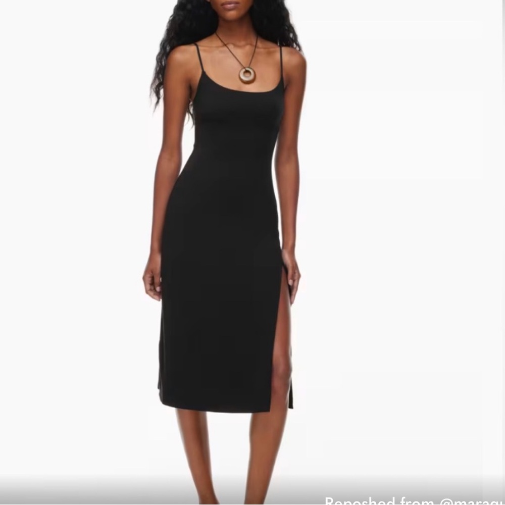 Aritzia Black Spaghetti Strap Bodycon Midi Dress